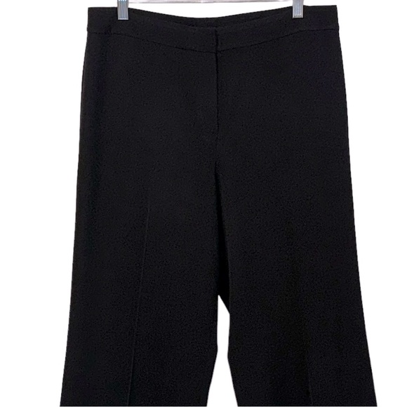 St. John Caviar Black Wide Leg Trouser Career Pants Size 12 - Picture 2 of 12